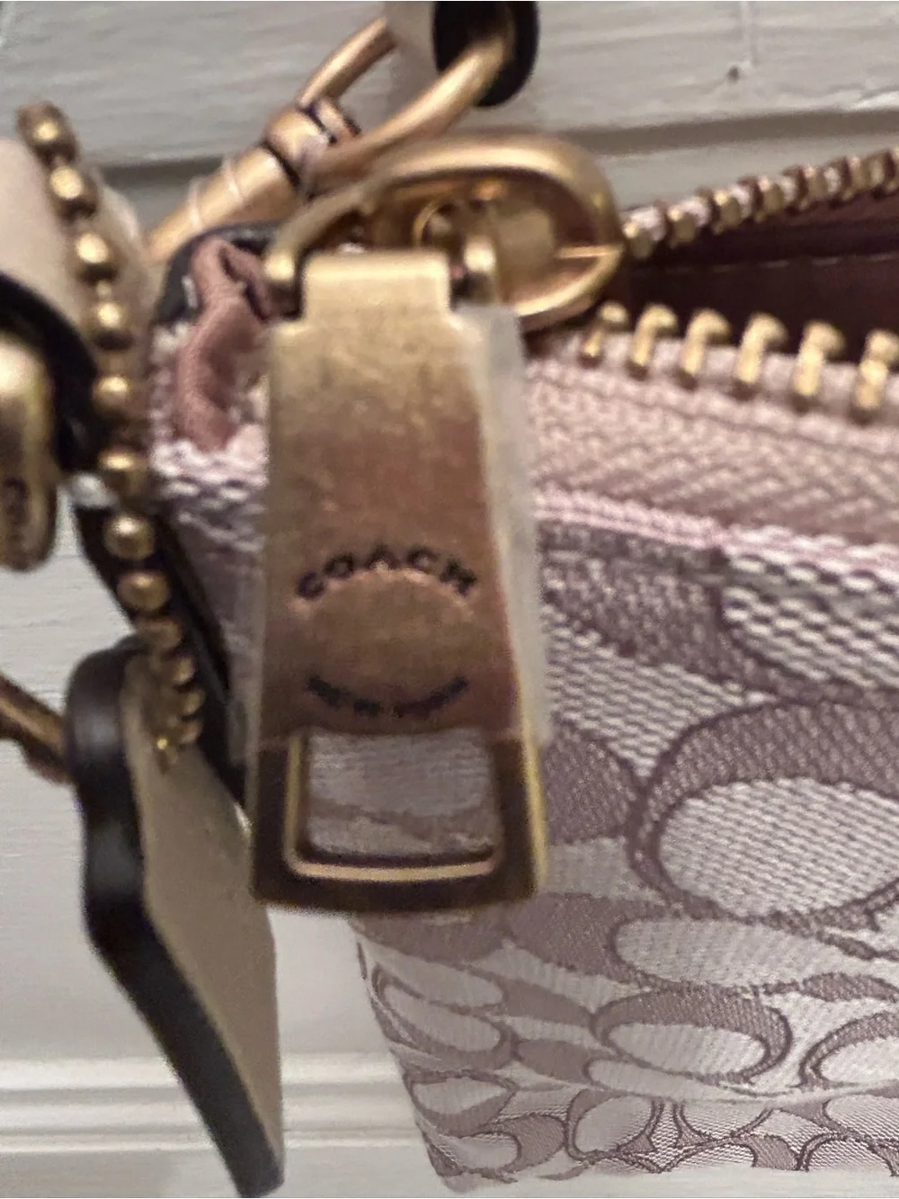 NWT! COACH Signature Jacquard Kitt Stone Ivory Messenger Crossbody Bag